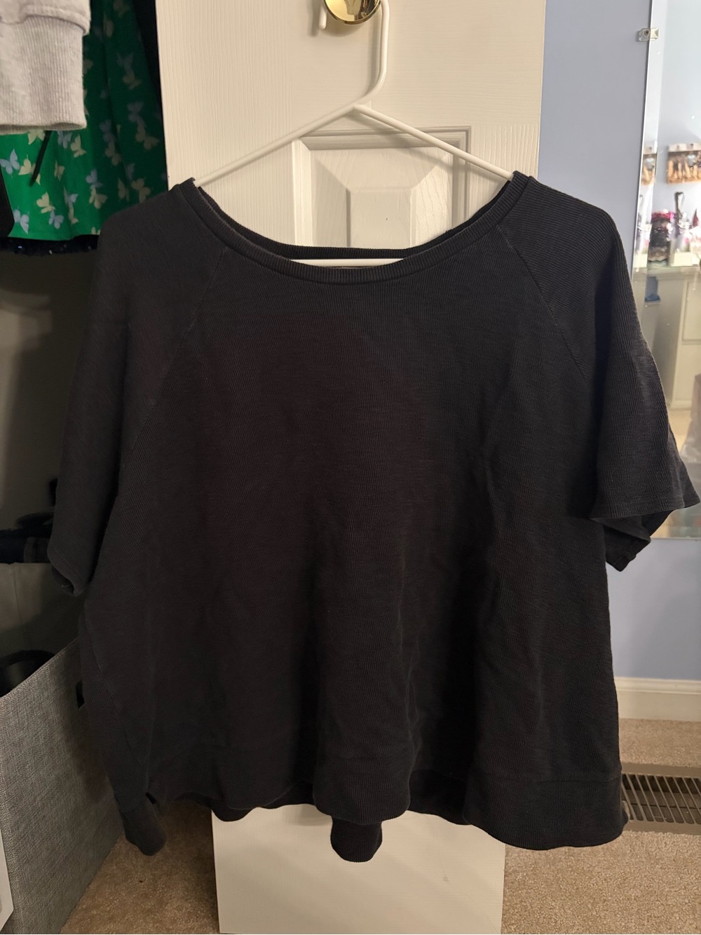 Eileen Fisher Black Short-Sleeve Crewneck Top